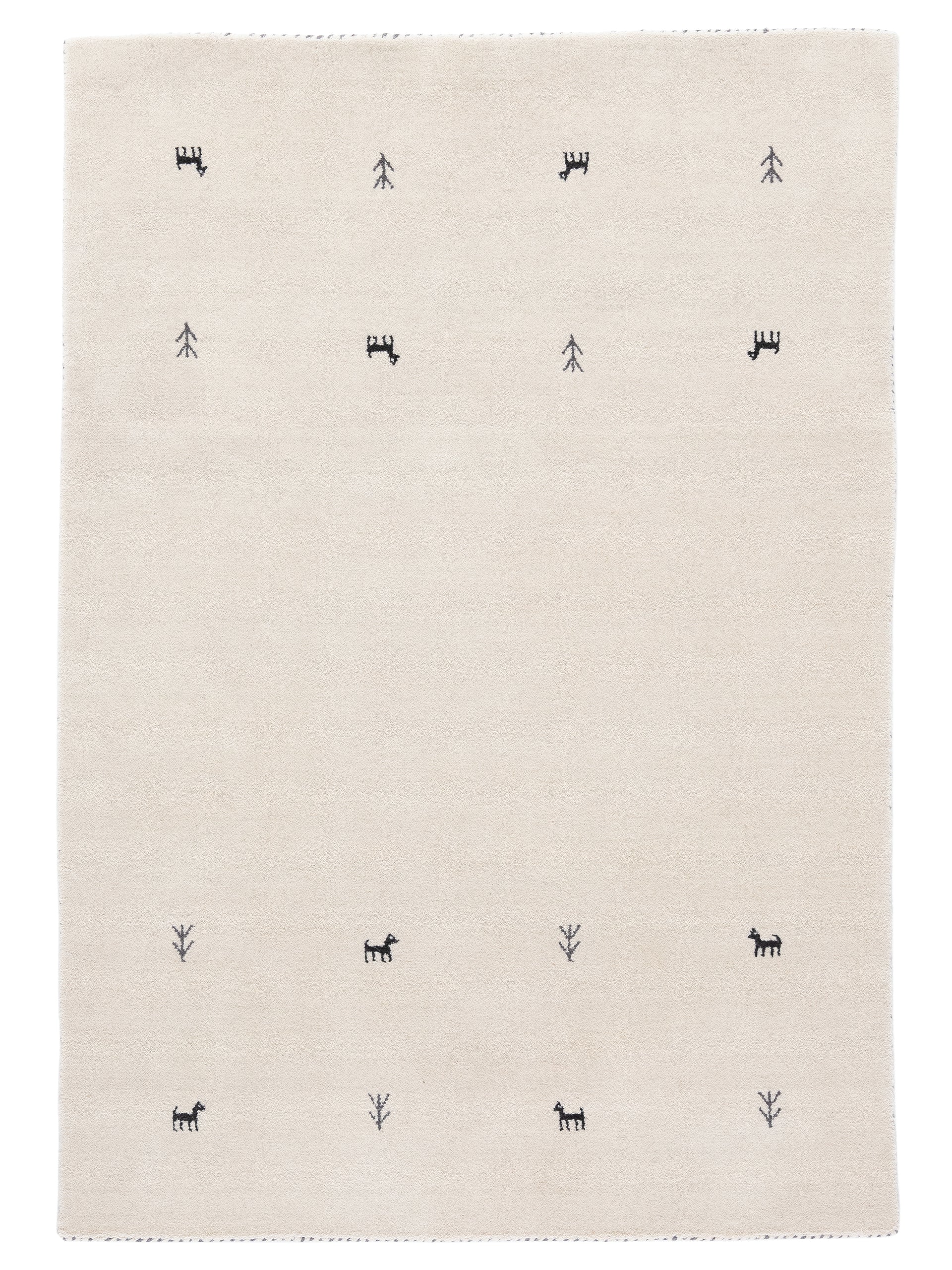 Wollteppich Gabbeh Uni Weiß in weiß aus wolle