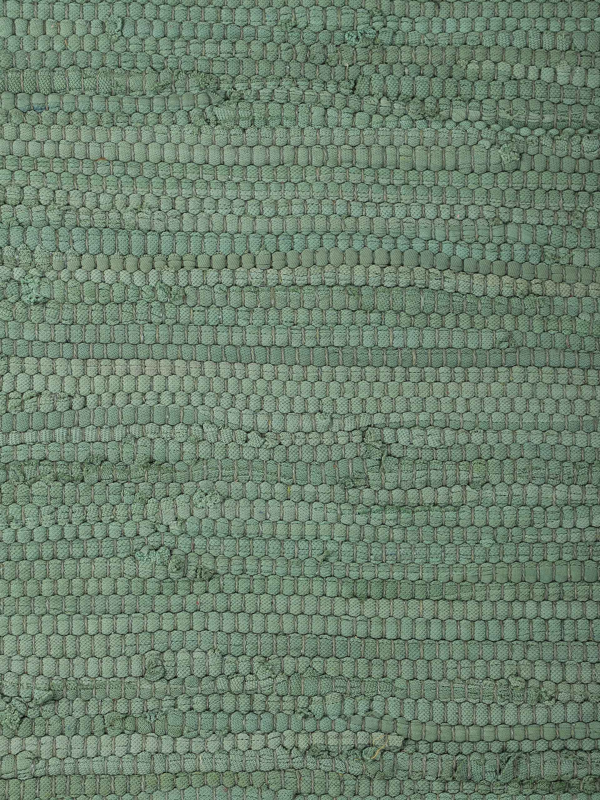 Kelim Chindi Uni Läufer Grün in grün aus baumwolle