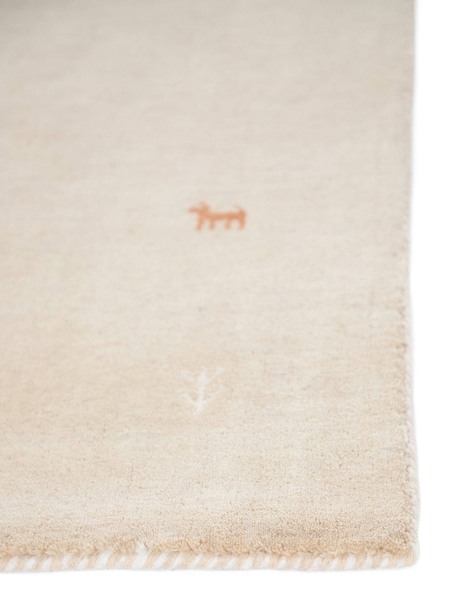 Wollteppich Gabbeh Uni Beige aus Wolle