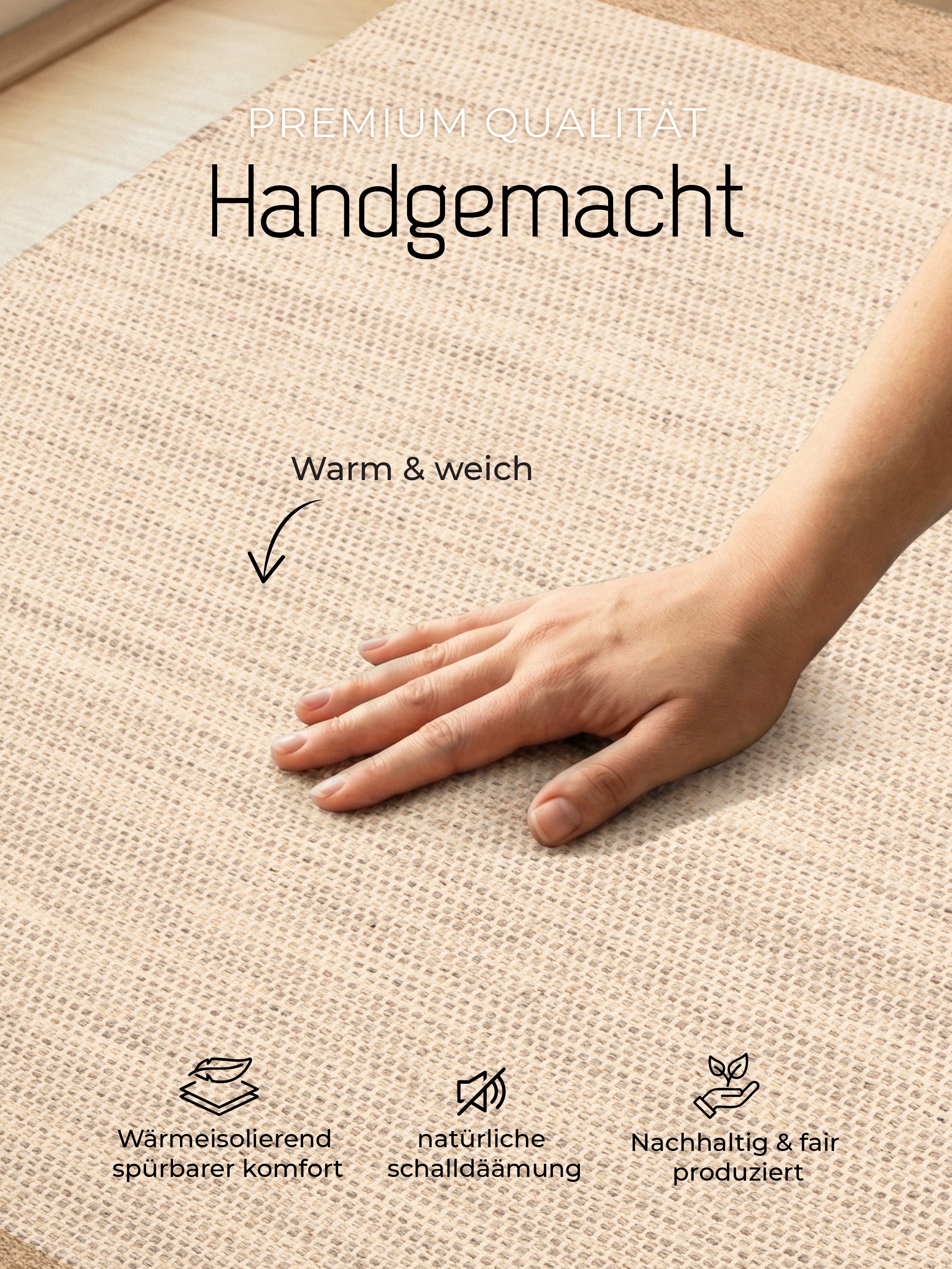 Wollteppich Lui Taupe