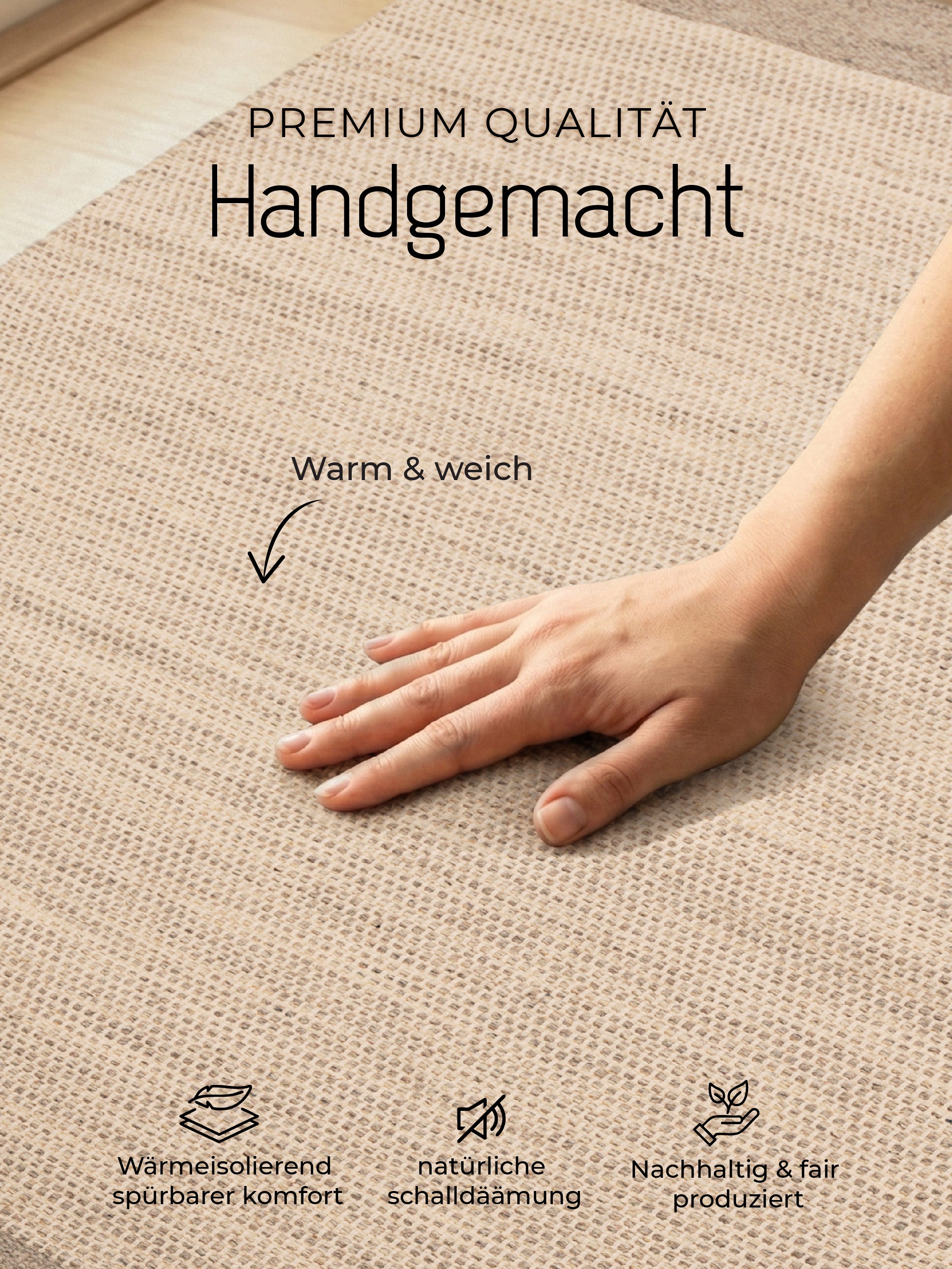 Wollteppich Lui Läufer Grau